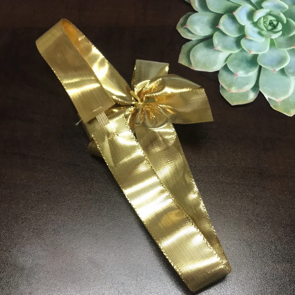 💝FREE when Bundled 💝 Golden Bow 4” fabric bow with elastic adjustment